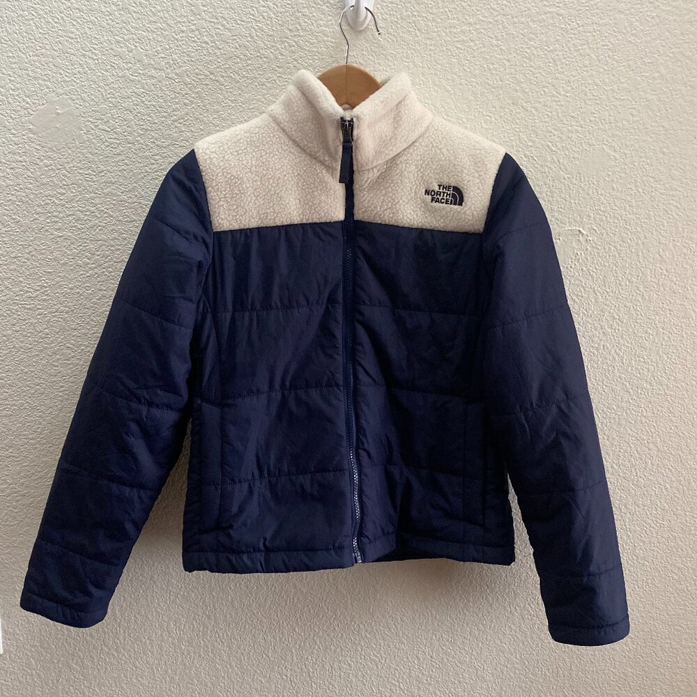 The North Face Navy and Cream Insulated Fleece Jacket